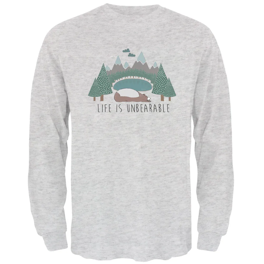 Autumn Life is Unbearable Bear Pun Mens Long Sleeve T Shirt sold by Old Glory