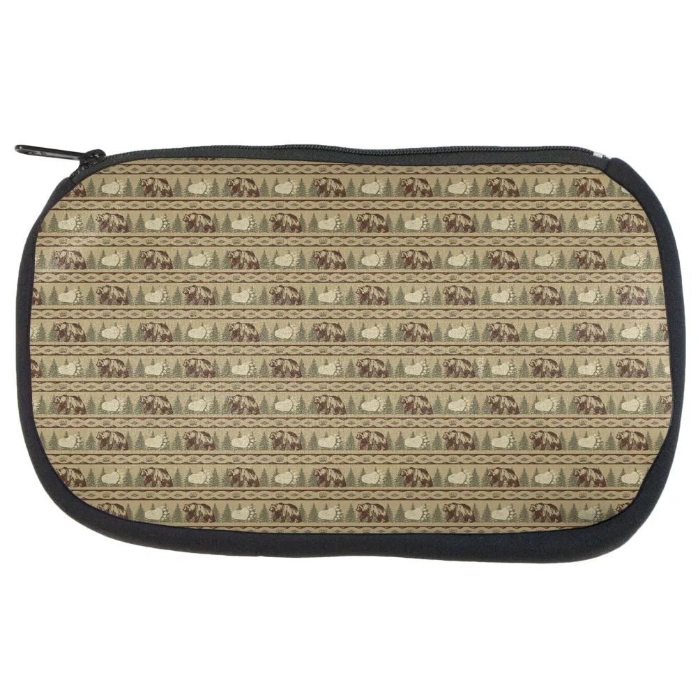 Grizzly Bear Adirondack Pattern Tan Makeup Bag sold by Old Glory