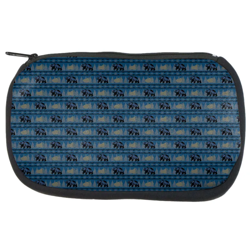 Grizzly Bear Adirondack Pattern Blue Makeup Bag sold by Old Glory