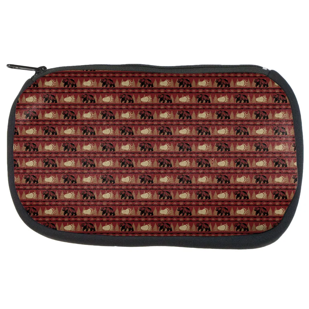 Grizzly Bear Adirondack Pattern Red Makeup Bag sold by Old Glory