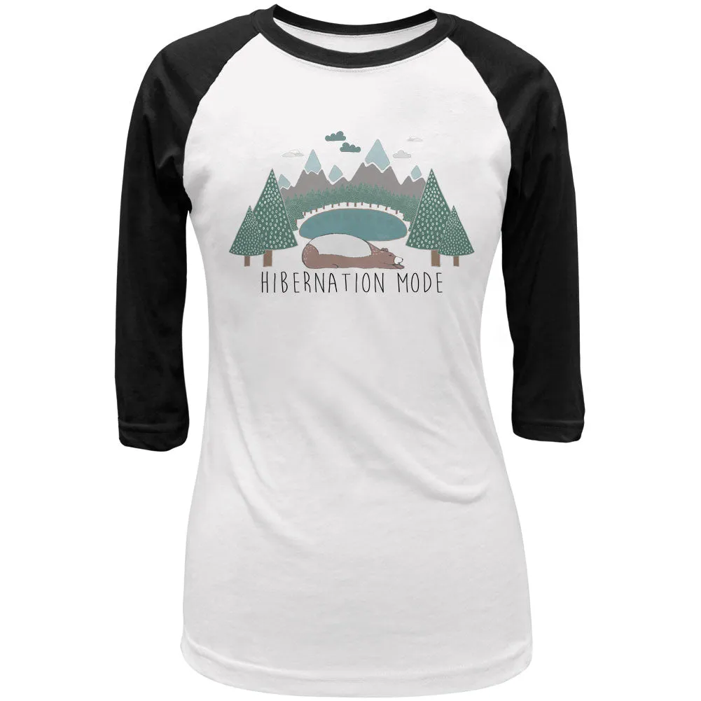 Autumn Bear Hibernation Mode Juniors 3/4 Sleeve Raglan T Shirt sold by Old Glory