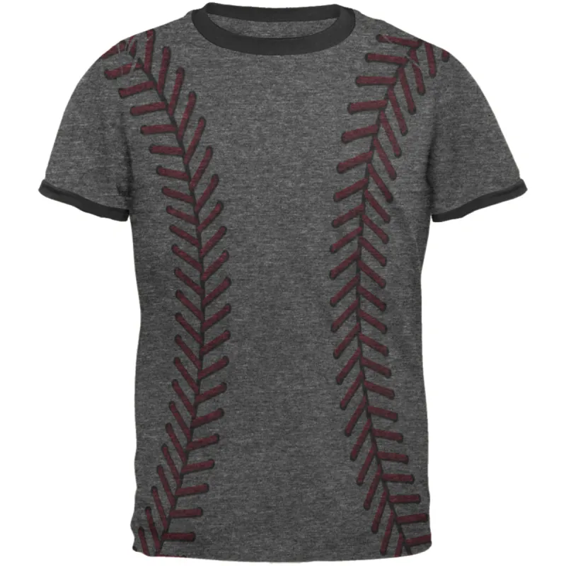 Baseball Stitches Mens Ringer T Shirt sold by Old Glory