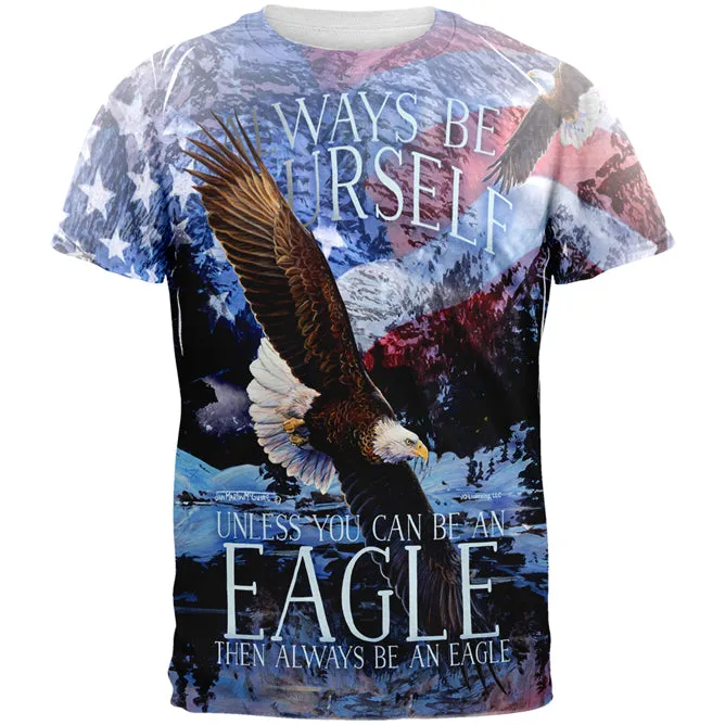 Always Be Yourself Unless American Bald Eagle All Over Mens T Shirt sold by Old Glory