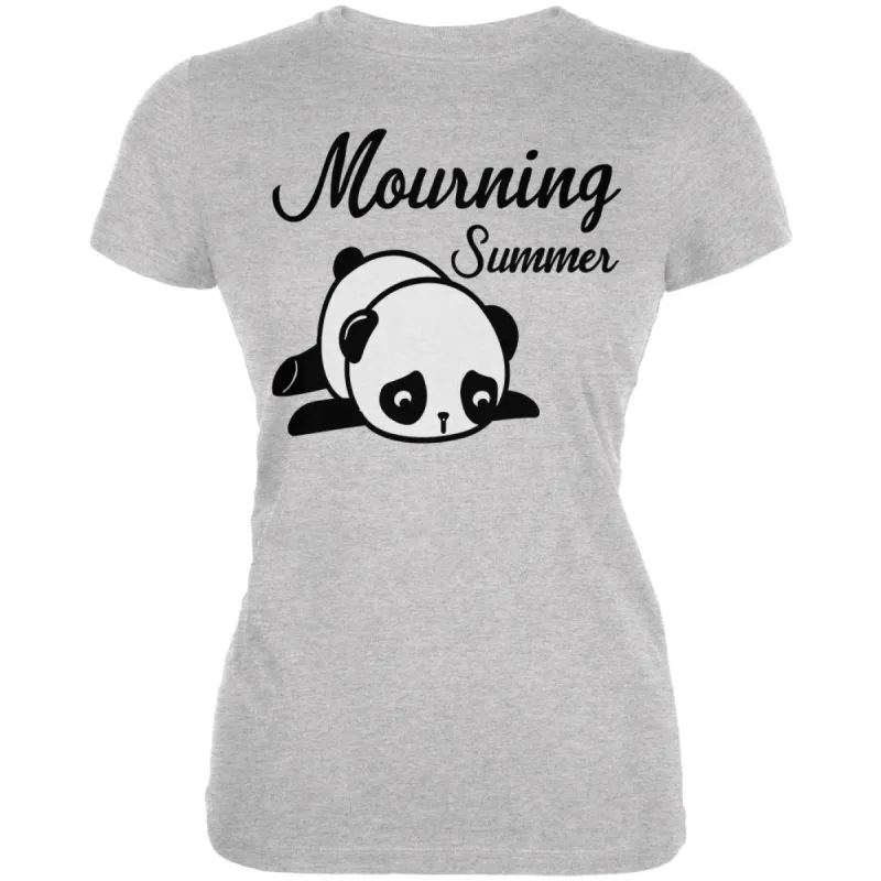 Back To School Mourning Summer Panda Juniors Soft T Shirt sold by Old Glory
