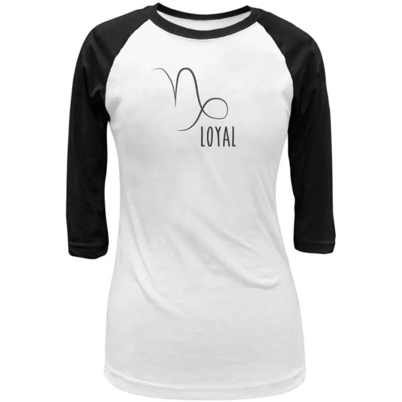 Capricorn Loyal Juniors 3/4 Sleeve Raglan T Shirt sold by Old Glory