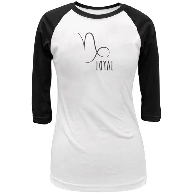 Capricorn Loyal Juniors 3/4 Sleeve Raglan T Shirt sold by Old Glory