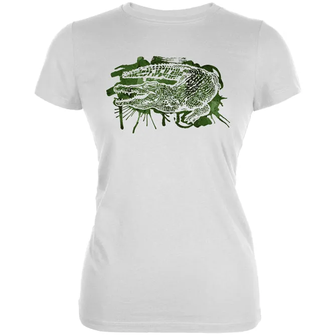Alligator Swamp Water Splatter Juniors Soft T Shirt sold by Old Glory product image thumbnail 2