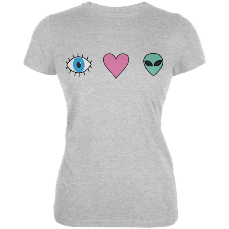 Eye Heart Aliens Juniors Soft T Shirt sold by Old Glory