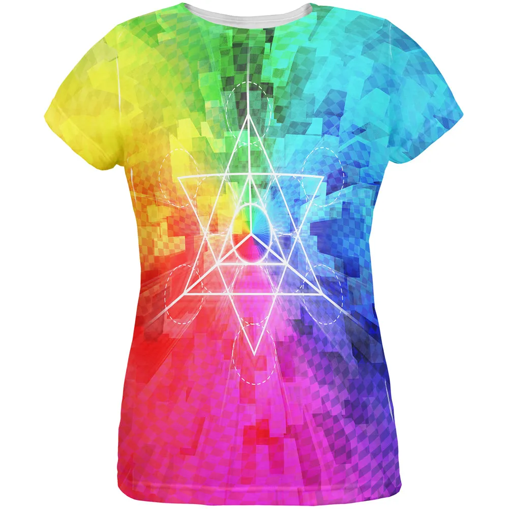 Tetrahedron Star Sacred Geometry All Over Womens T Shirt sold by Old Glory