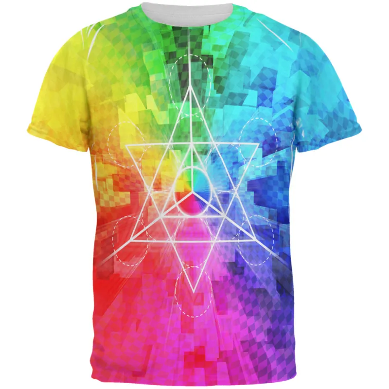 Tetrahedron Star Sacred Geometry All Over Mens T Shirt sold by Old Glory