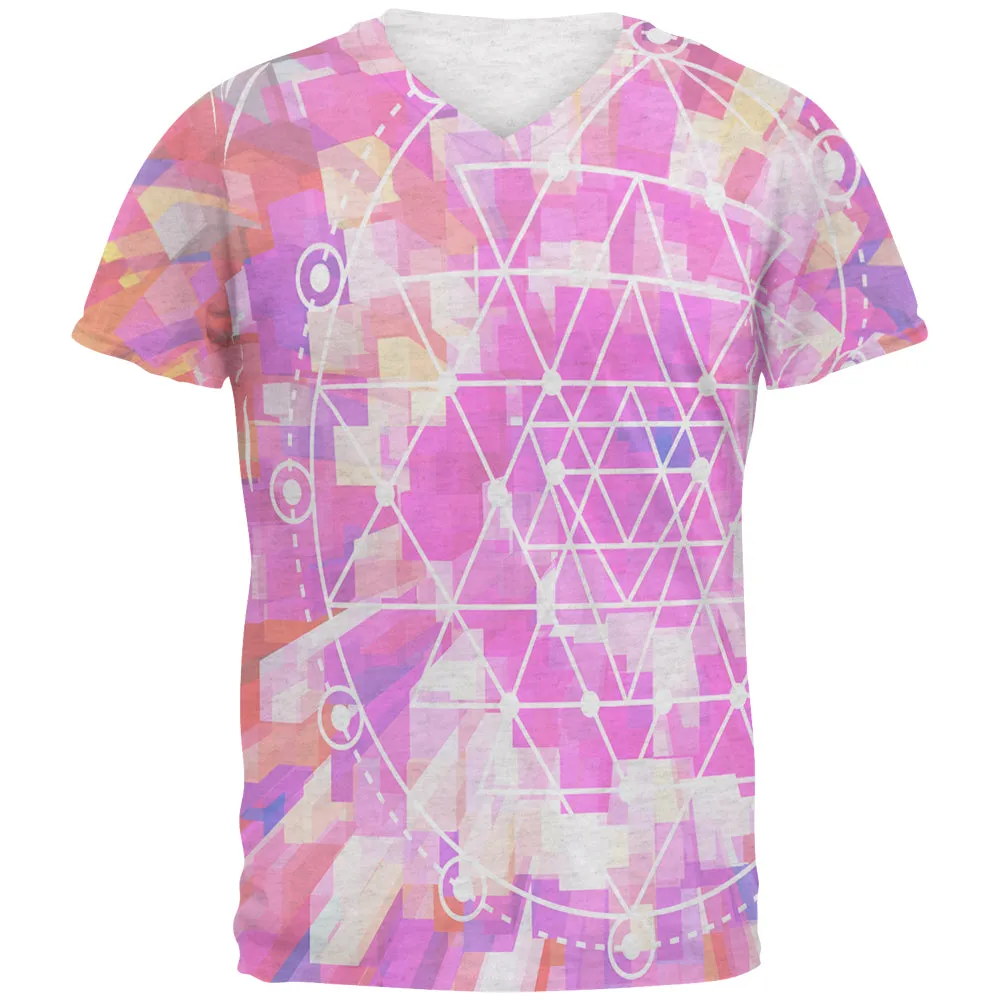 Sri Yantra Sacred Geometry Mens Soft V-Neck T Shirt sold by Old Glory