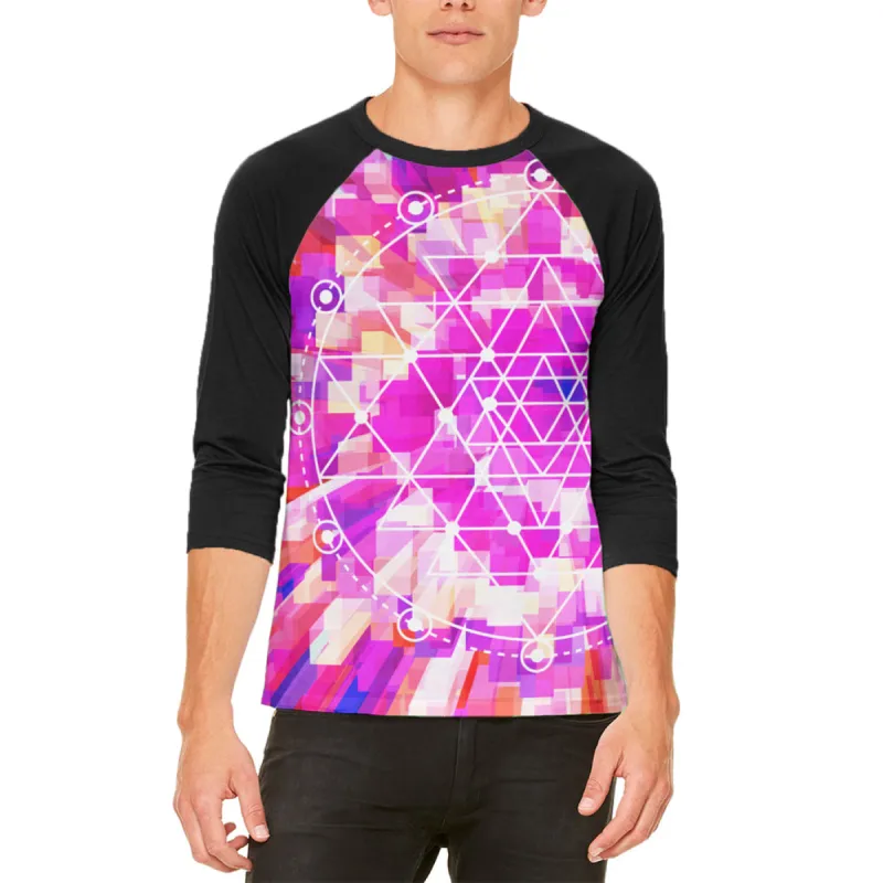 Sri Yantra Sacred Geometry Mens Raglan T Shirt sold by Old Glory