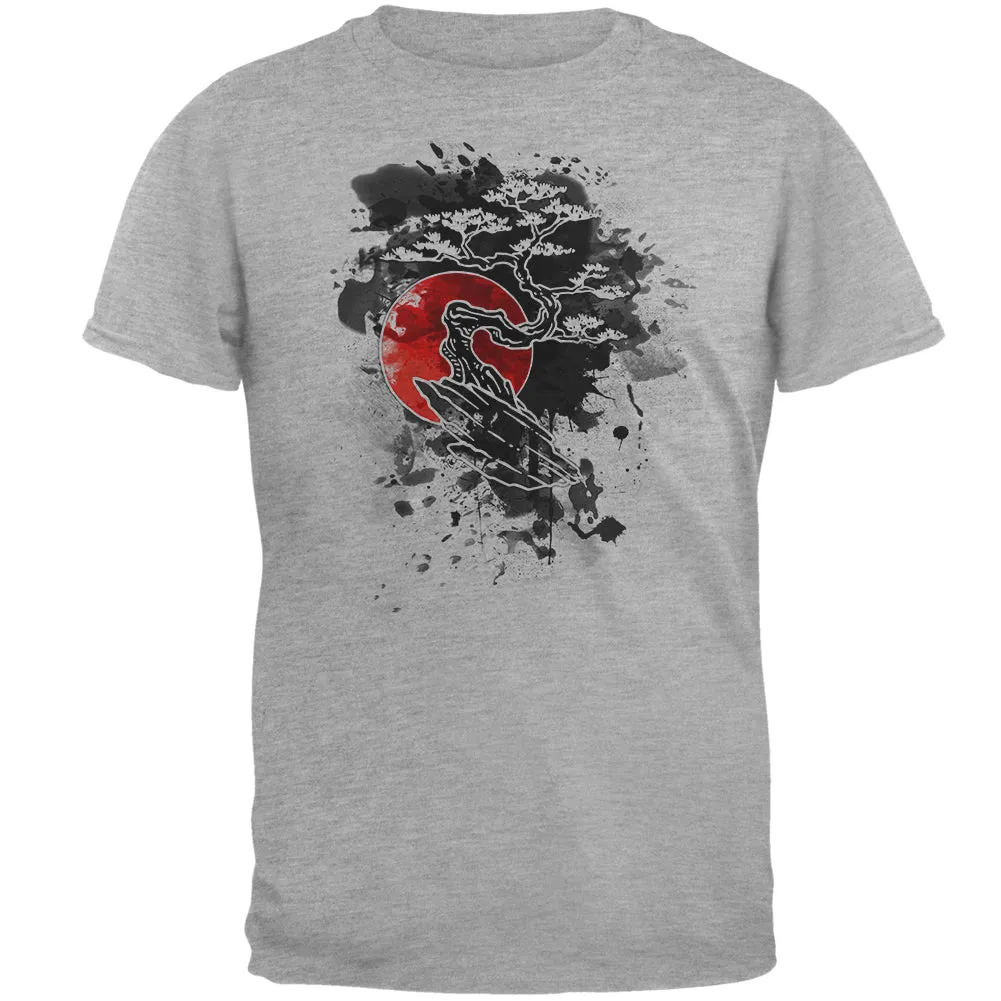 Japanese Bonsai Tree Ink Splatter Mens Soft T Shirt sold by Old Glory