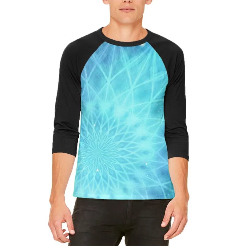 Jack Frost Snowflake Fractal Mandala Mens Raglan T Shirt sold by Old Glory