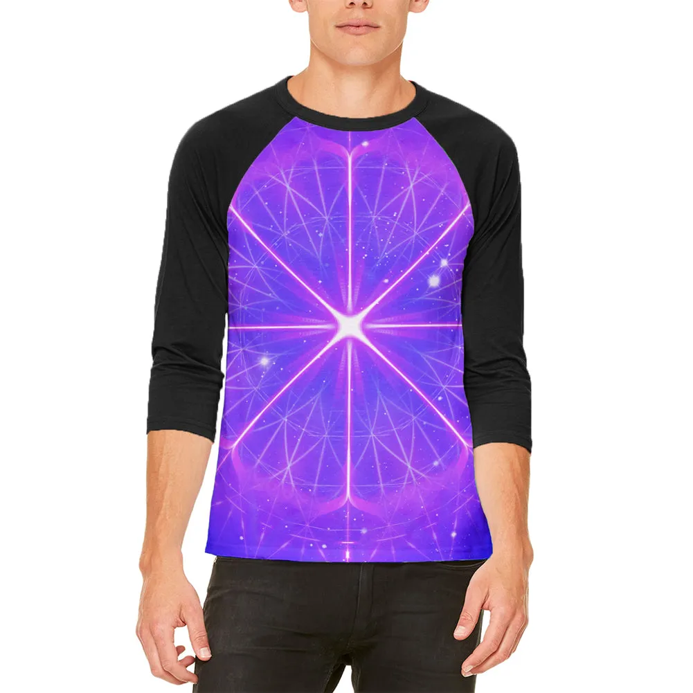 Celestial Gateway Fractal Mandala Mens Raglan T Shirt sold by Old Glory