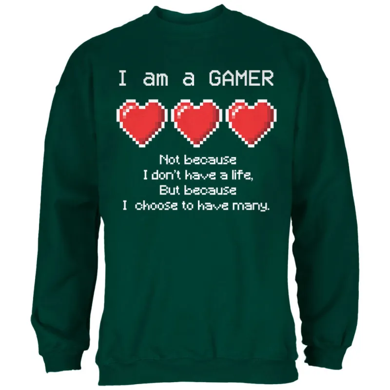 Eight Bit Three Lives Gamer Forest Adult Sweatshirt sold by Old Glory