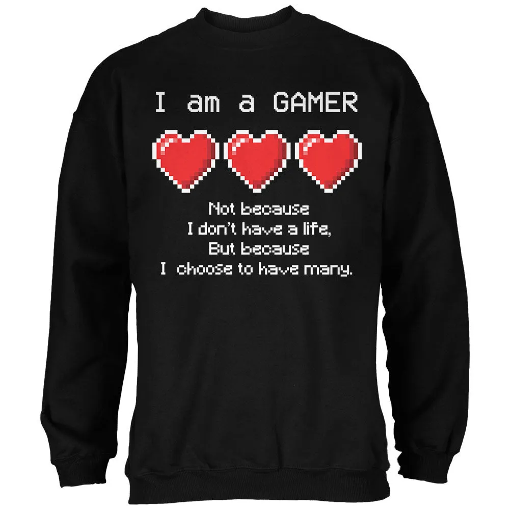 Eight Bit Three Lives Gamer Black Adult Sweatshirt sold by Old Glory