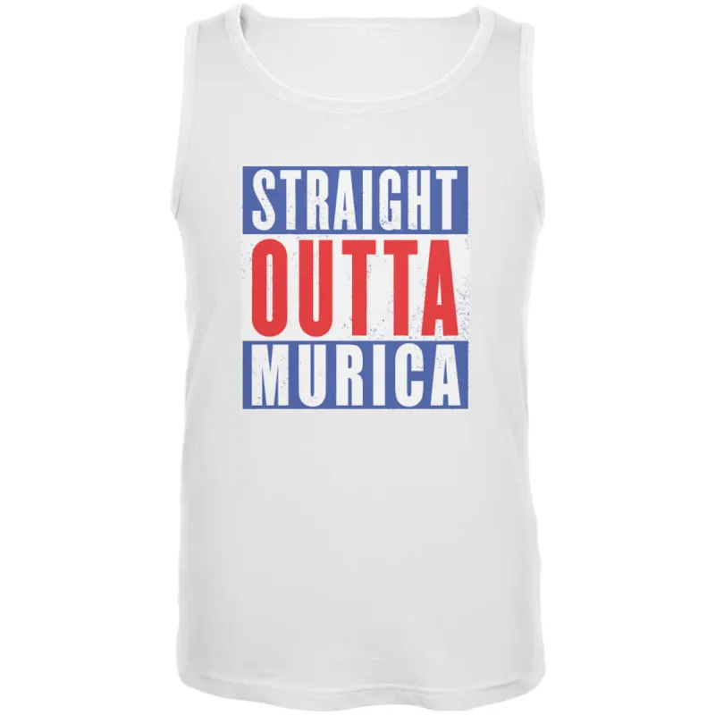 Straight Outta July 4th Murica Funny Mens Tank Top sold by Old Glory