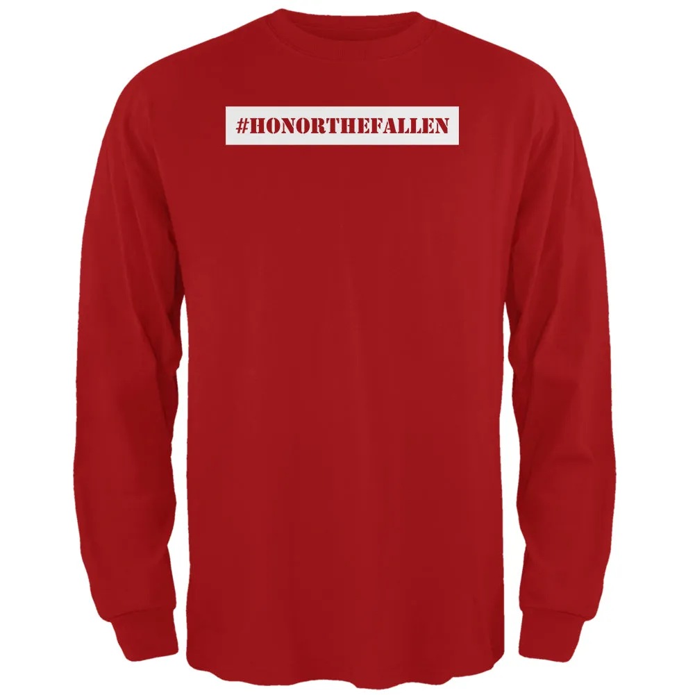 Memorial Day Hashtag Honor the Fallen Red Adult Long Sleeve T-Shirt sold by Old Glory