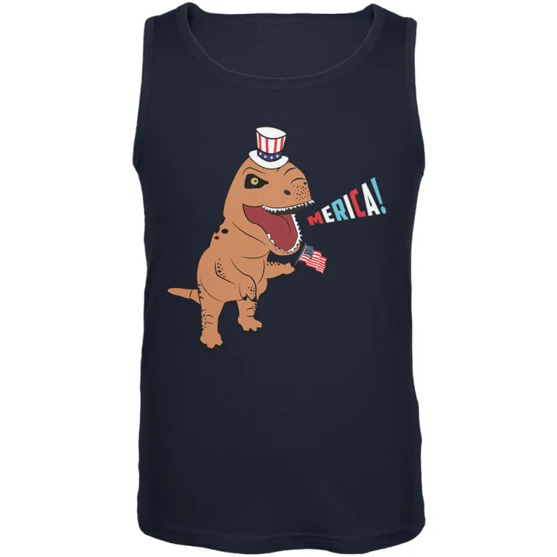 4th Of July Merica Patriotic T-Rex Dinosaur Mens Tank Top sold by Old Glory
