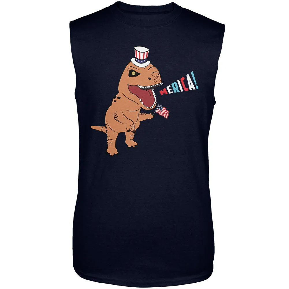 4th Of July Merica Patriotic T-Rex Dinosaur Mens Sleeveless Shirt sold by Old Glory