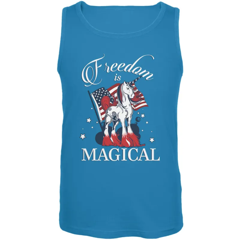 4th Of July Freedom Is Magical Unicorn Mens Tank Top sold by Old Glory