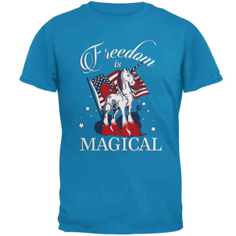 4th Of July Freedom Is Magical Unicorn Mens T Shirt sold by Old Glory