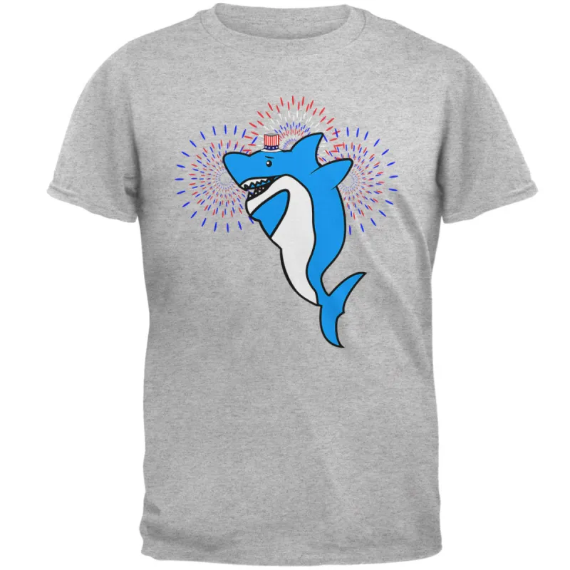 4th Of July Dabbing Shark Fireworks Mens T Shirt sold by Old Glory