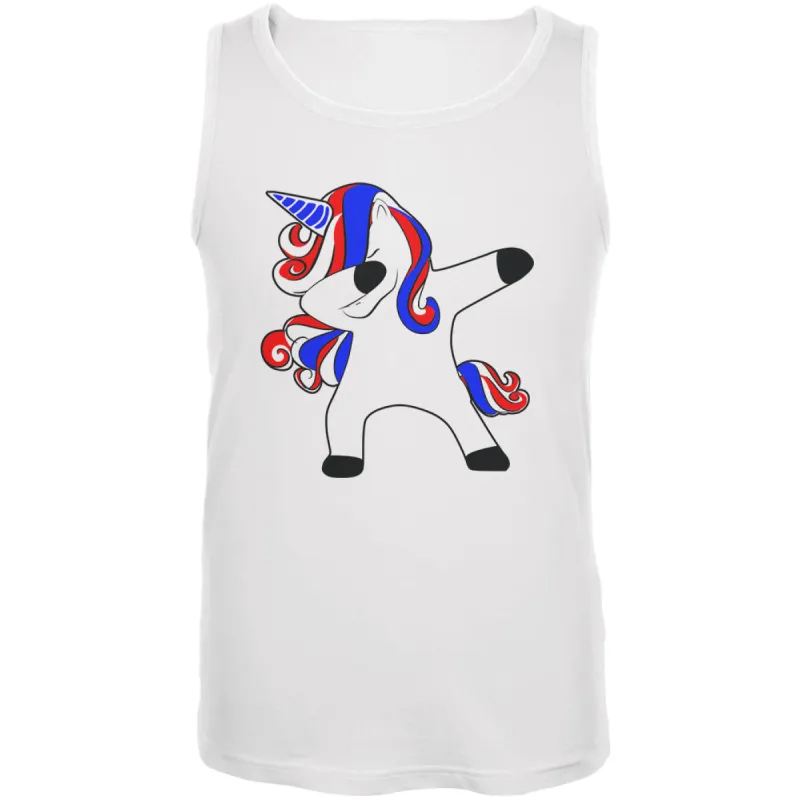 4th of July Dabbing Unicorn Americorn Mens Tank Top sold by Old Glory