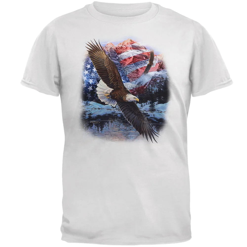4th of July American Flag Bald Eagle Mens T Shirt sold by Old Glory product image thumbnail 5