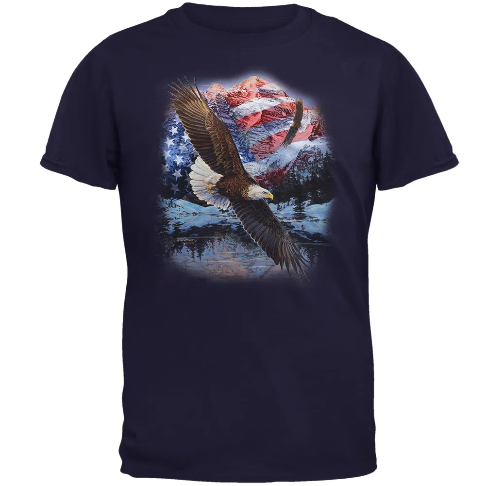 4th of July American Flag Bald Eagle Mens T Shirt sold by Old Glory product image thumbnail 3