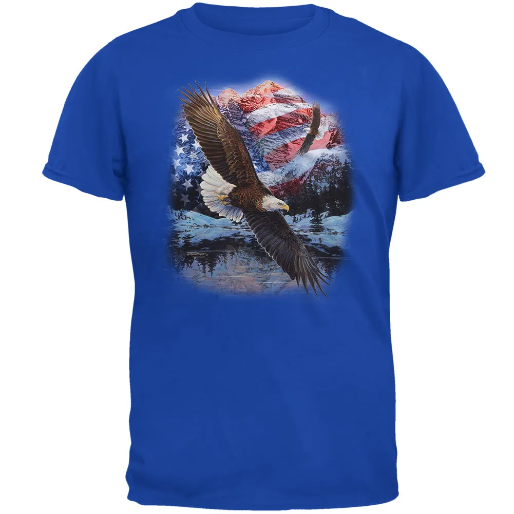 4th of July American Flag Bald Eagle Mens T Shirt sold by Old Glory product image thumbnail 4