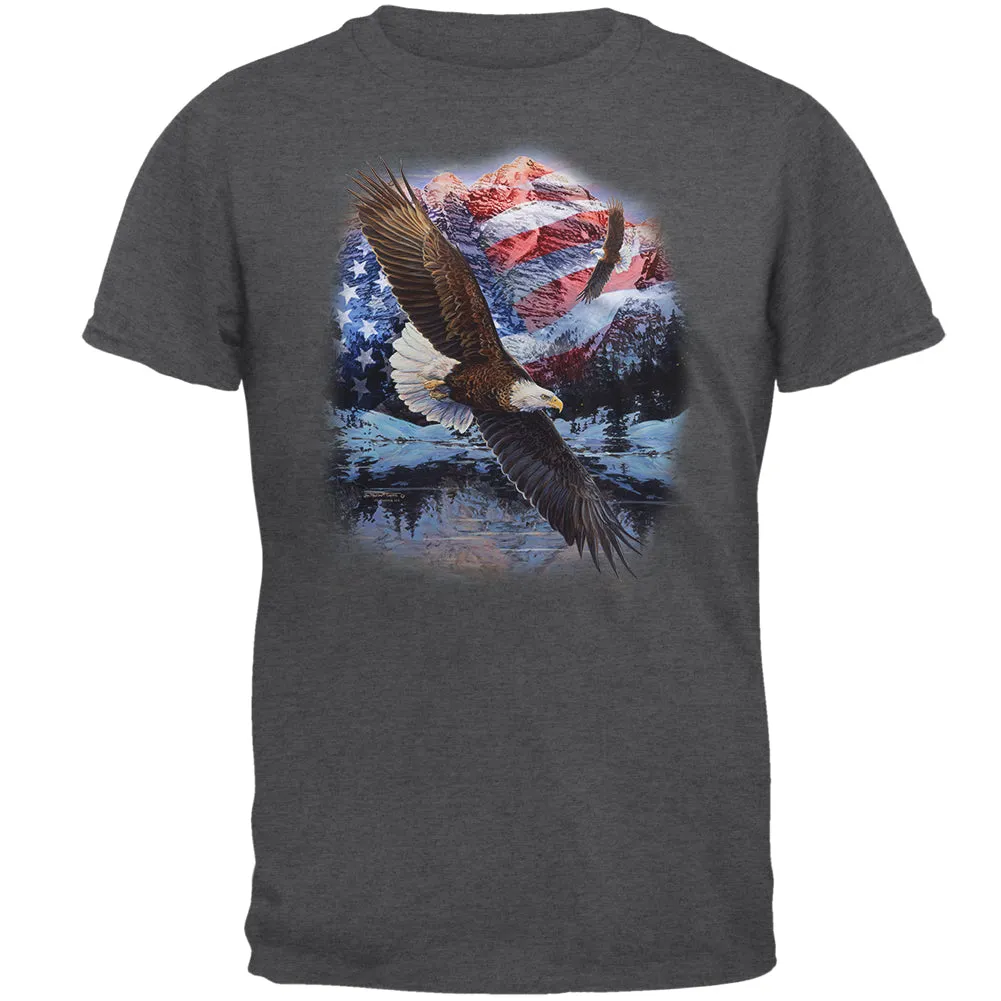 4th of July American Flag Bald Eagle Mens T Shirt sold by Old Glory