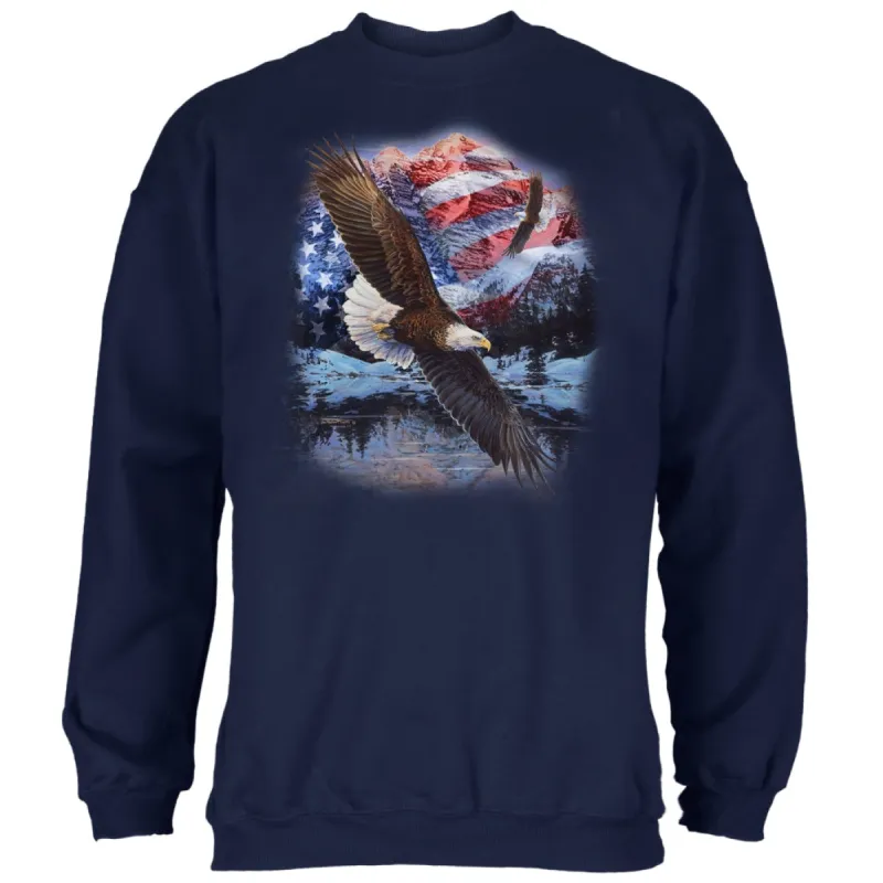 4th Of July American Flag Bald Eagle Mens Sweatshirt sold by Old Glory