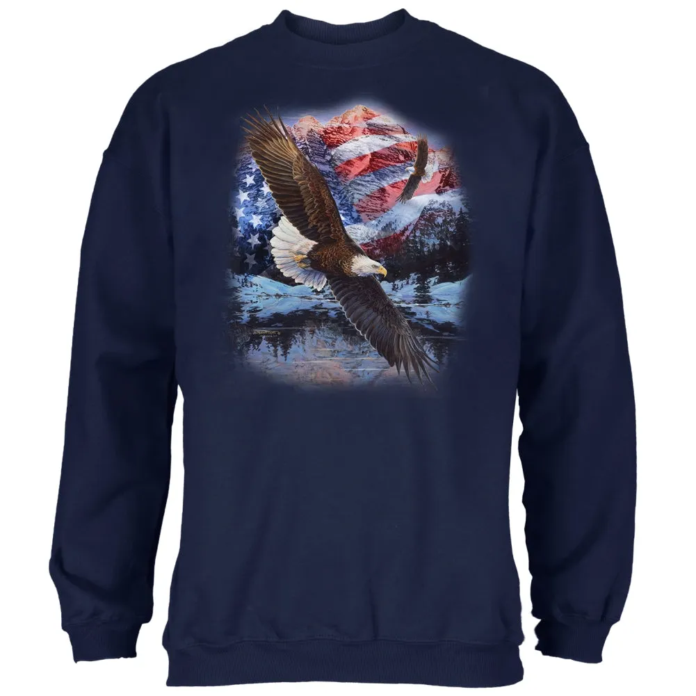 4th Of July American Flag Bald Eagle Mens Sweatshirt sold by Old Glory