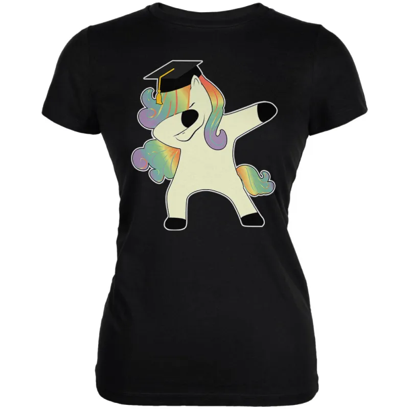 Dabbing Unicorn Graduate Juniors Soft T Shirt sold by Old Glory