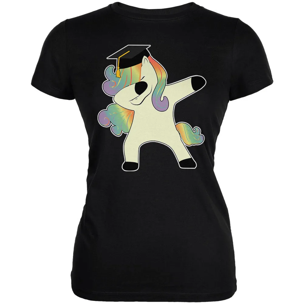 Dabbing Unicorn Graduate Juniors Soft T Shirt sold by Old Glory