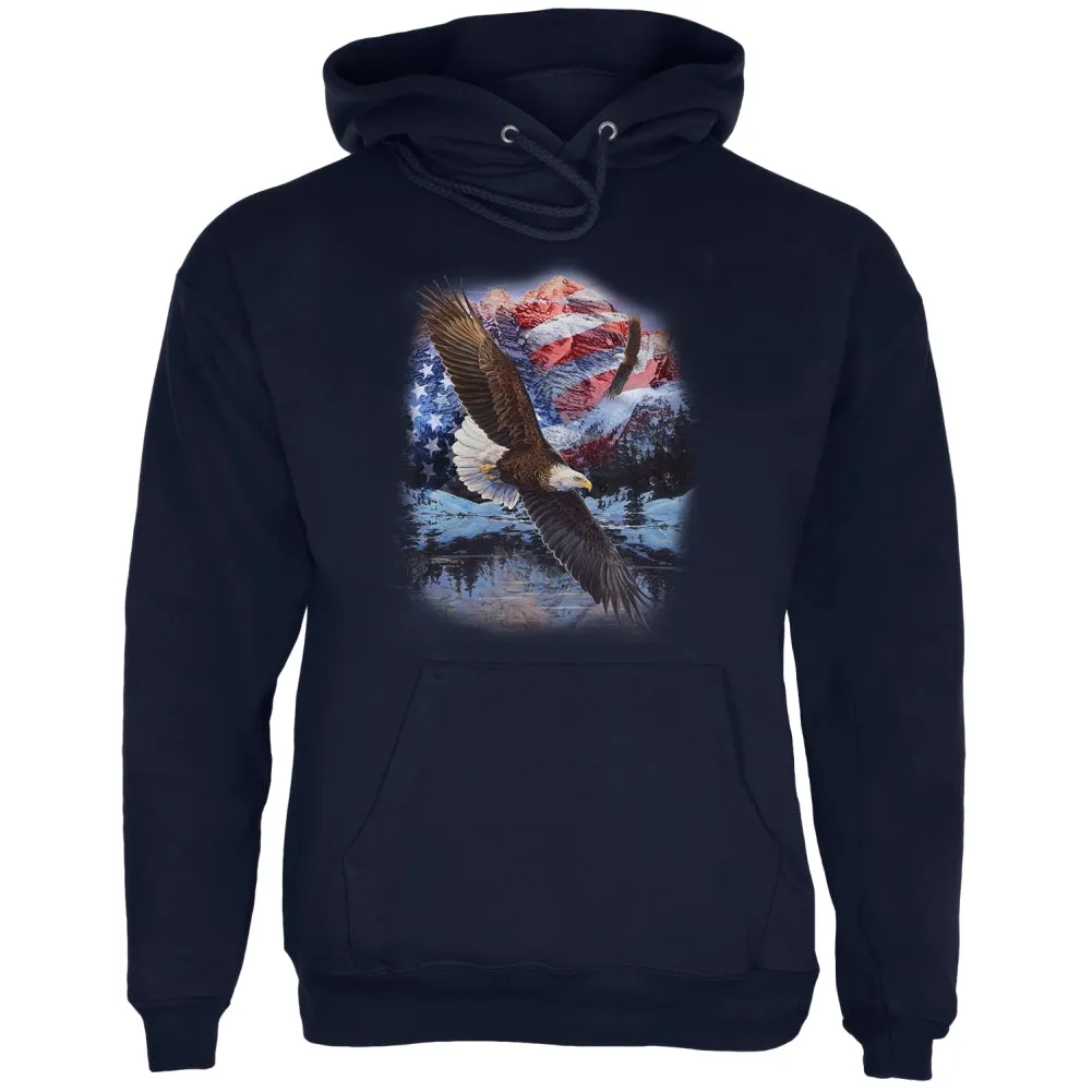 4th Of July American Flag Bald Eagle Mens Hoodie sold by Old Glory