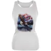 4th of July American Flag Bald Eagle Juniors Soft Tank Top sold by Old Glory