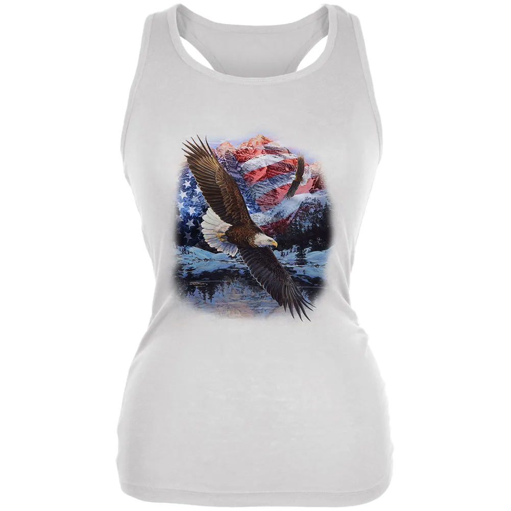 4th of July American Flag Bald Eagle Juniors Soft Tank Top sold by Old Glory product image thumbnail 2