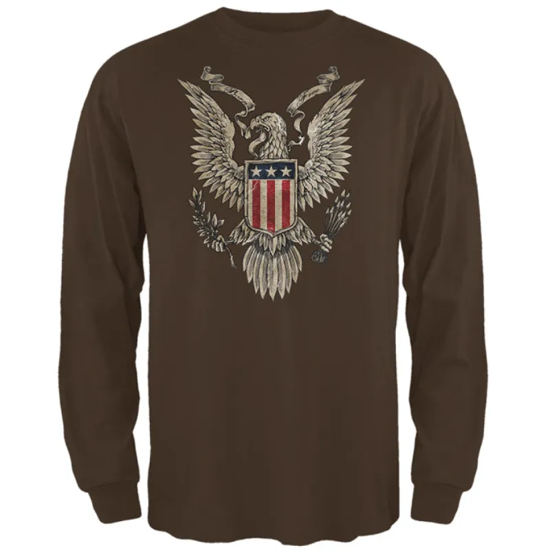 4th July Born Free Vintage American Bald Eagle Mens Long Sleeve T Shirt sold by Old Glory