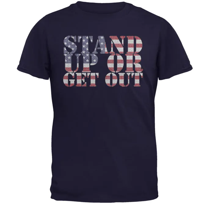 4th of July Stand Up or Get Out Mens T Shirt sold by Old Glory product image thumbnail 3
