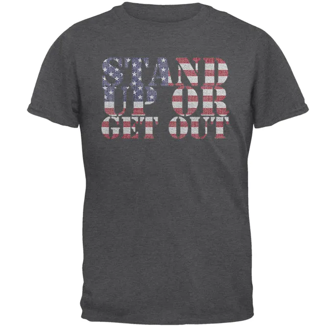 4th of July Stand Up or Get Out Mens T Shirt sold by Old Glory