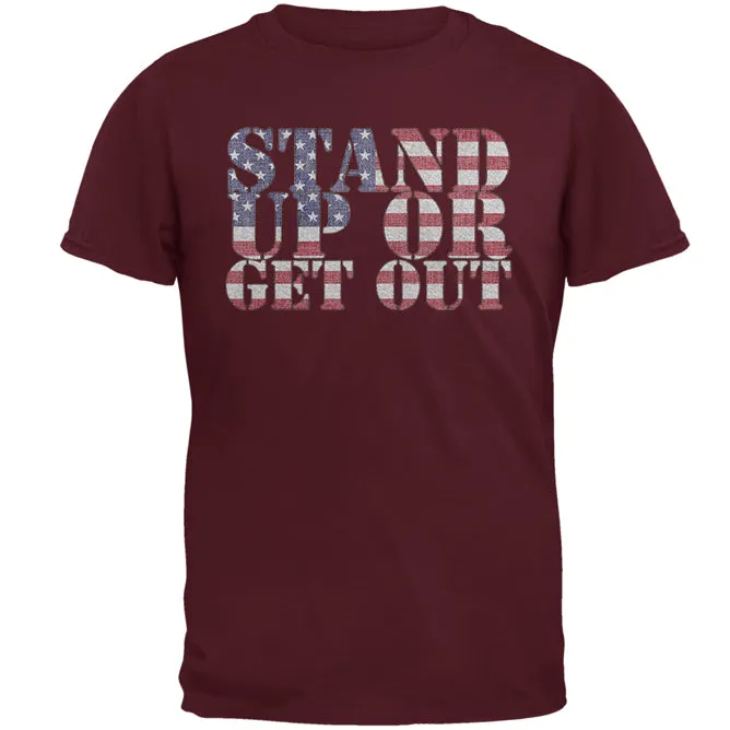 4th of July Stand Up or Get Out Mens T Shirt sold by Old Glory product image thumbnail 2