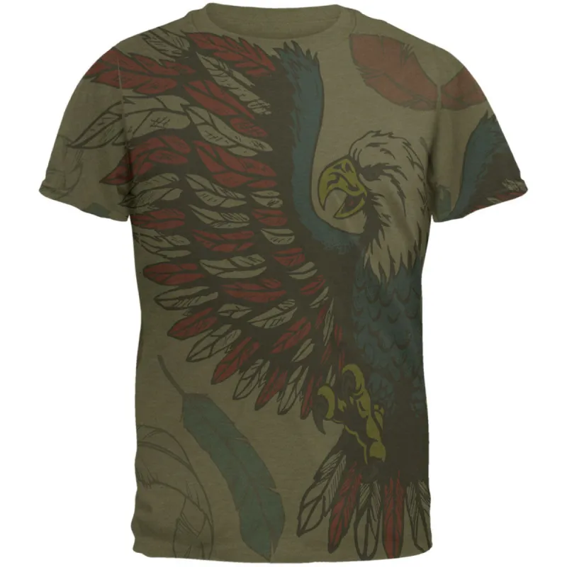 4th of July Patriotic Eagle Feathers Mens Soft T Shirt sold by Old Glory