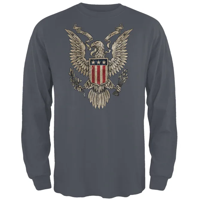 4th Of July Born Free Vintage American Eagle Mens Long Sleeve T Shirt sold by Old Glory