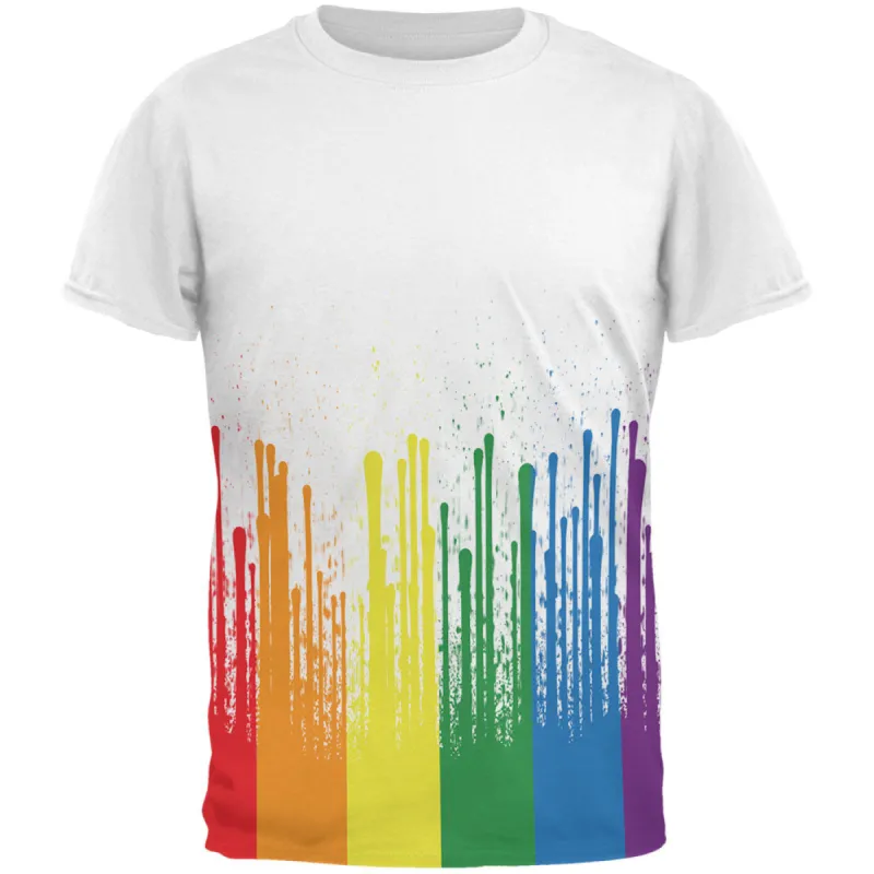 LGBTQ Rising Tide Rainbow Flag Drips All Over Mens T Shirt sold by Old Glory