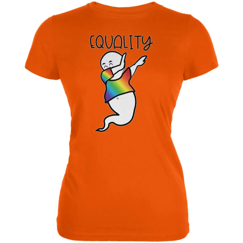 LGBTQ Dabbing Gay Ghost Pride Equality Juniors Soft T Shirt sold by Old Glory