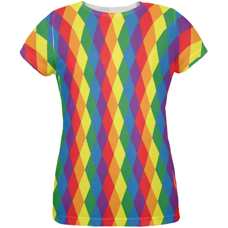LGBT Jester Gay Pride Parade Costume All Over Womens T Shirt sold by Old Glory