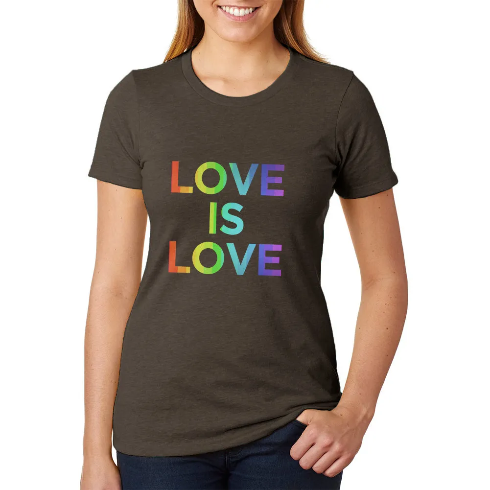 LGBT Gay Pride Love Is Love Juniors Soft Heather T Shirt sold by Old Glory